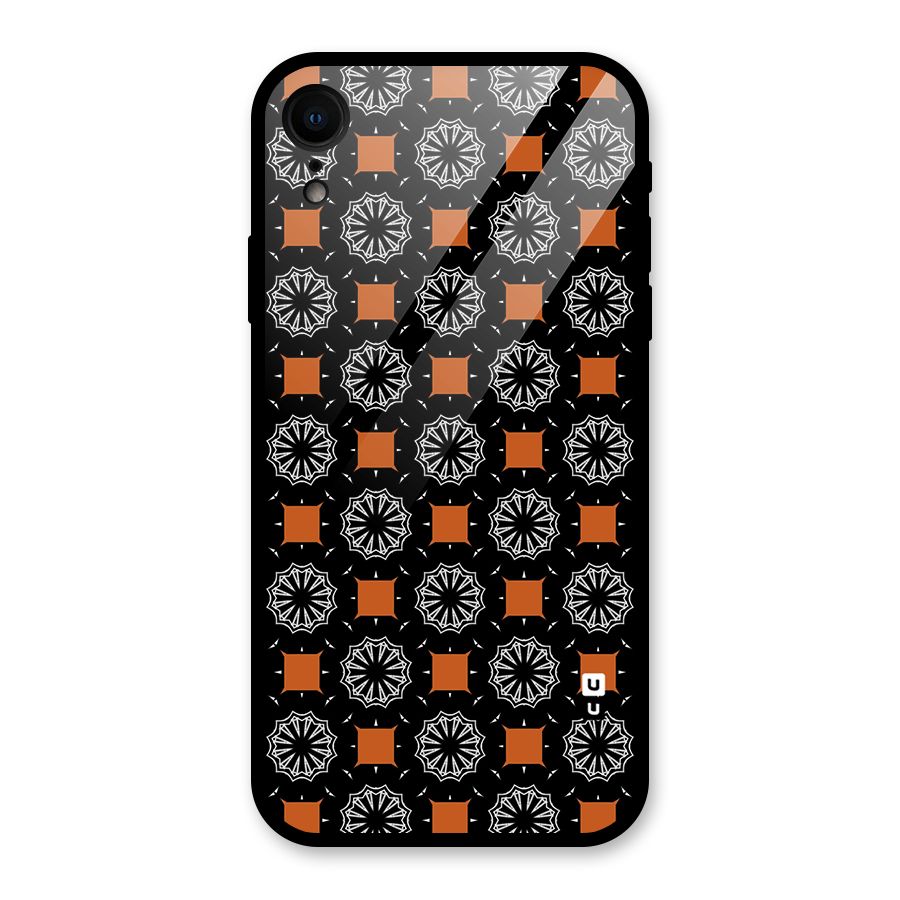 Decorative Wrapping Pattern Glass Back Case for XR