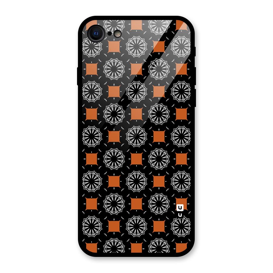Decorative Wrapping Pattern Glass Back Case for iPhone SE 2022
