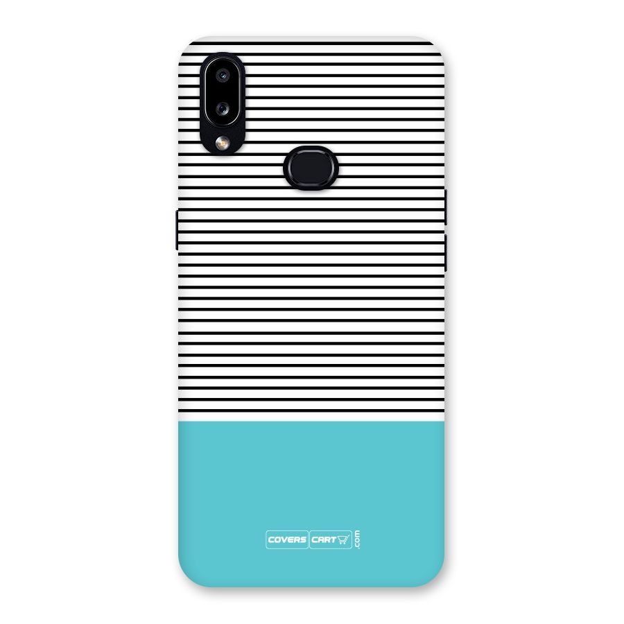 Deep Sky Blue Stripes Back Case for Galaxy A10s