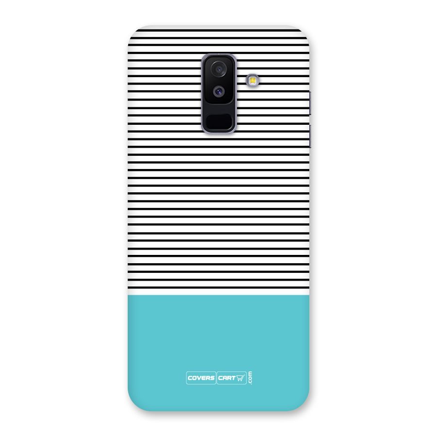 Deep Sky Blue Stripes Back Case for Galaxy A6 Plus
