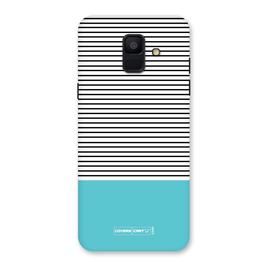 Deep Sky Blue Stripes Back Case for Galaxy A6 (2018)