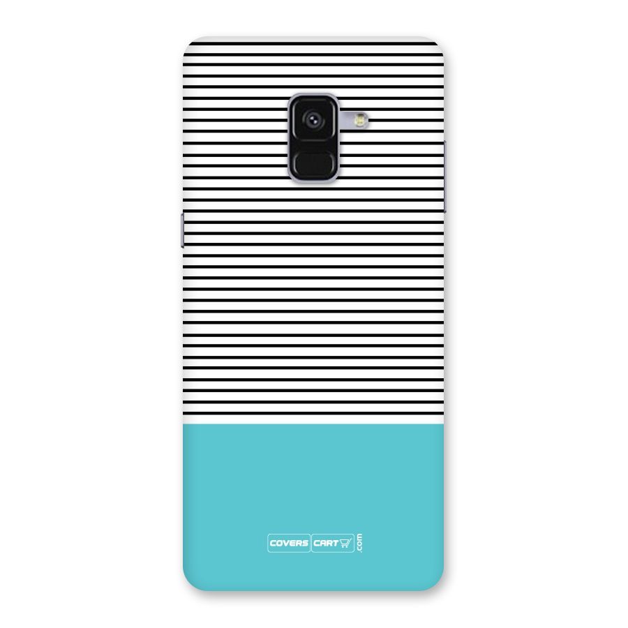 Deep Sky Blue Stripes Back Case for Galaxy A8 Plus