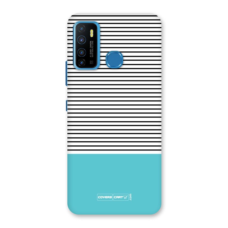Deep Sky Blue Stripes Back Case for Infinix Hot 9
