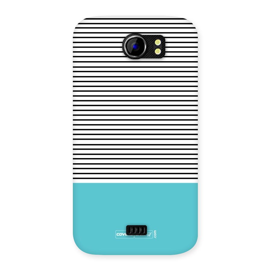 Deep Sky Blue Stripes Back Case for Micromax Canvas 2 A110