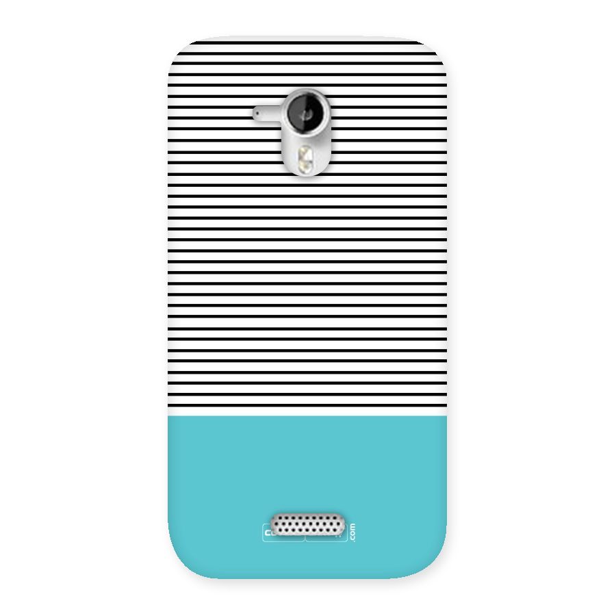 Deep Sky Blue Stripes Back Case for Micromax Canvas HD A116
