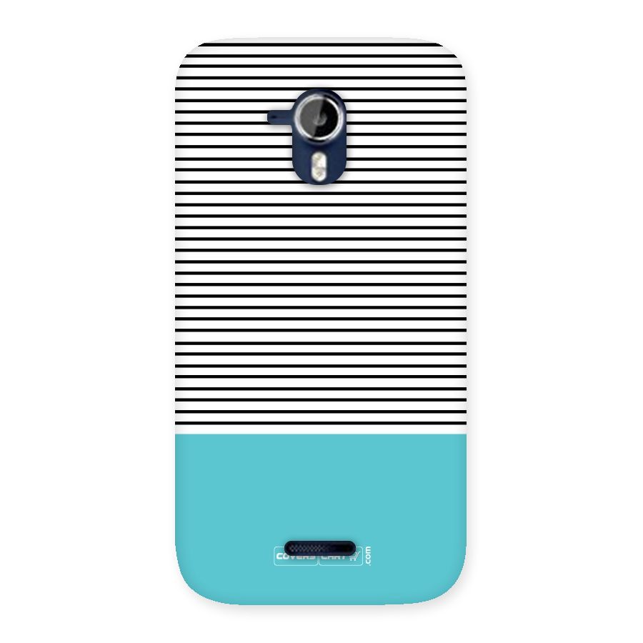 Deep Sky Blue Stripes Back Case for Micromax Canvas Magnus A117