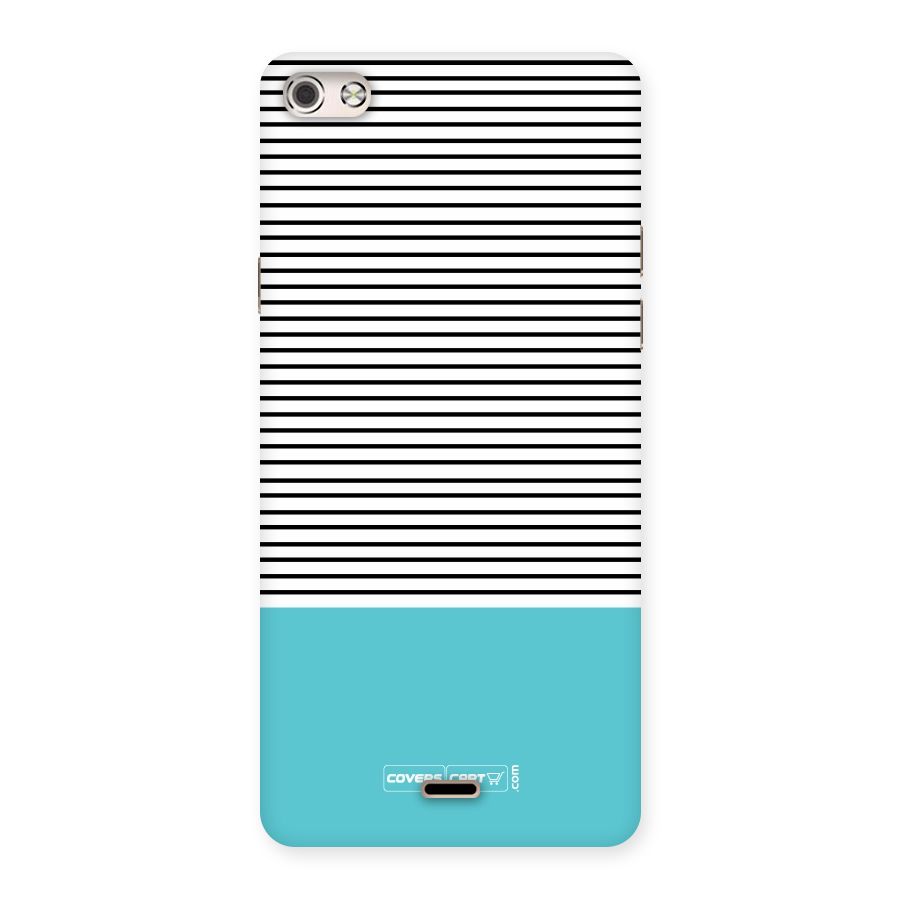 Deep Sky Blue Stripes Back Case for Micromax Canvas Silver 5