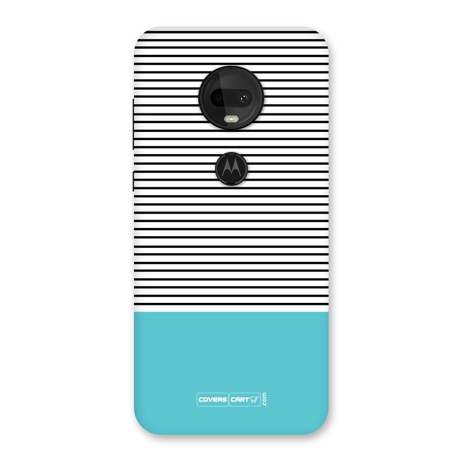 Deep Sky Blue Stripes Back Case for Moto G7