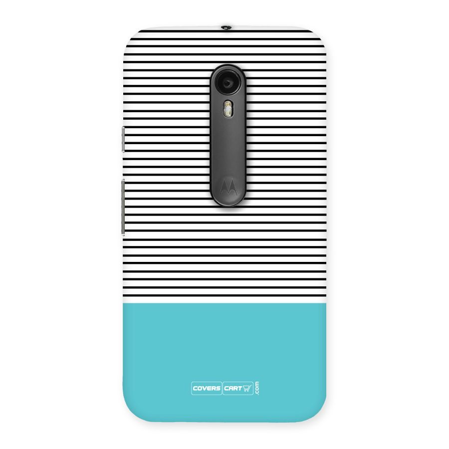 Deep Sky Blue Stripes Back Case for Moto G Turbo