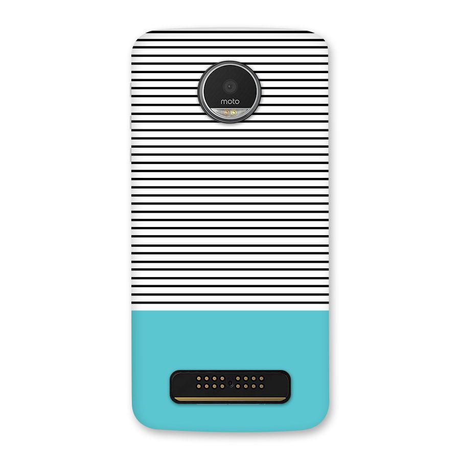 Deep Sky Blue Stripes Back Case for Moto Z Play