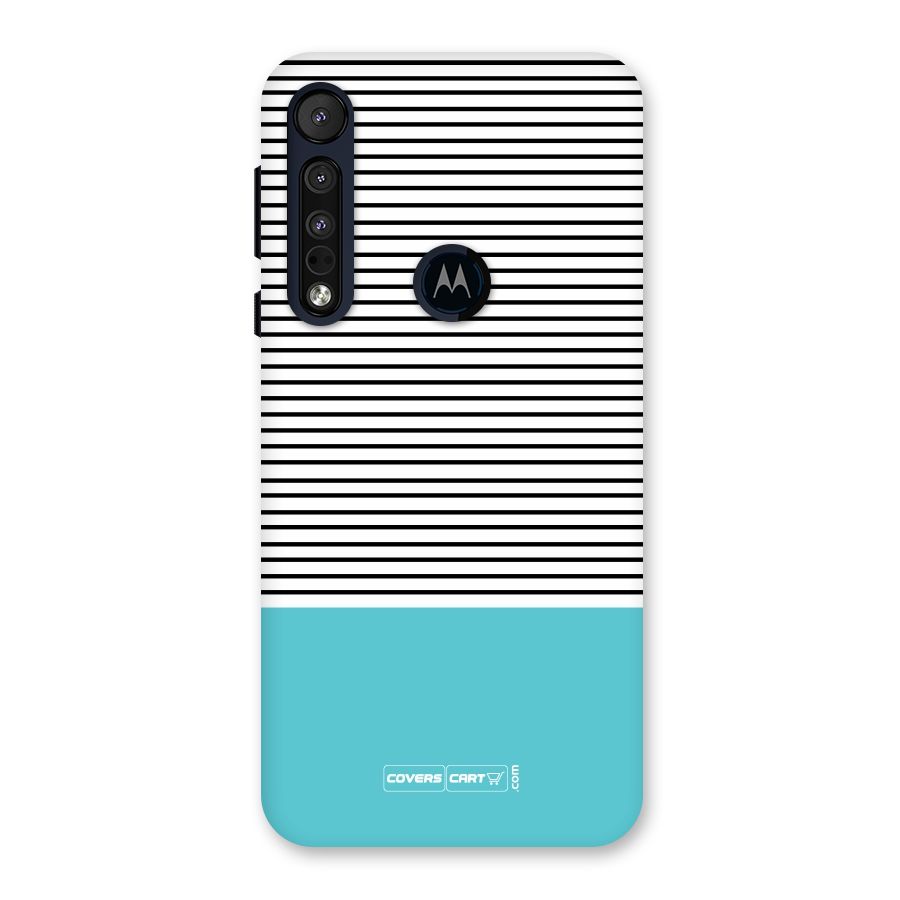 Deep Sky Blue Stripes Back Case for Motorola One Macro
