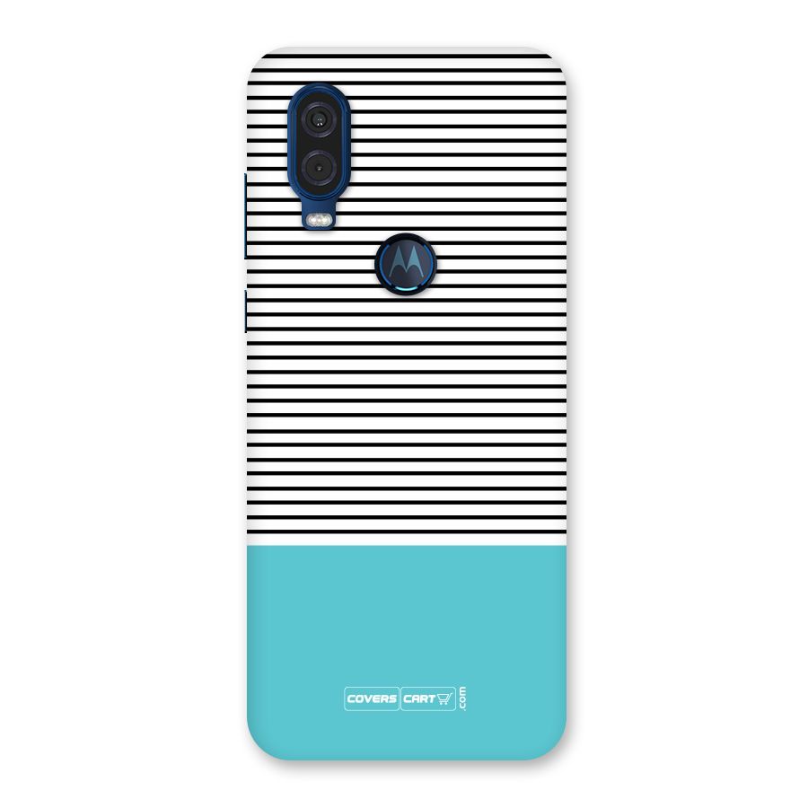 Deep Sky Blue Stripes Back Case for Motorola One Vision