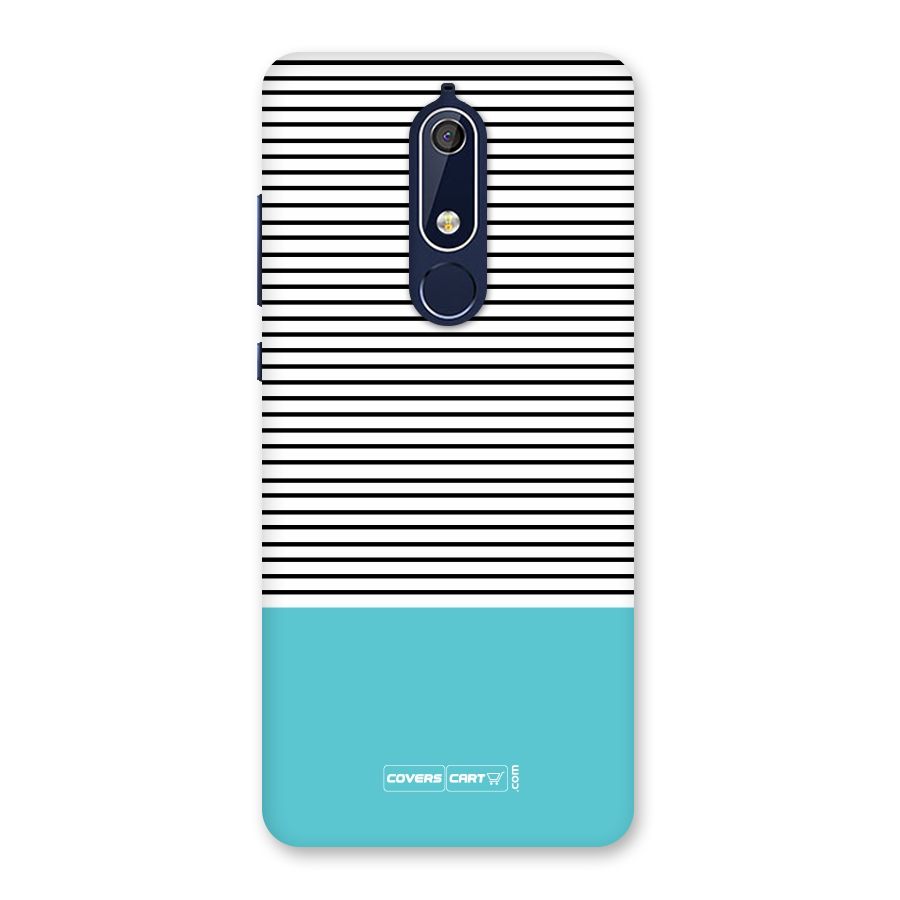 Deep Sky Blue Stripes Back Case for Nokia 5.1