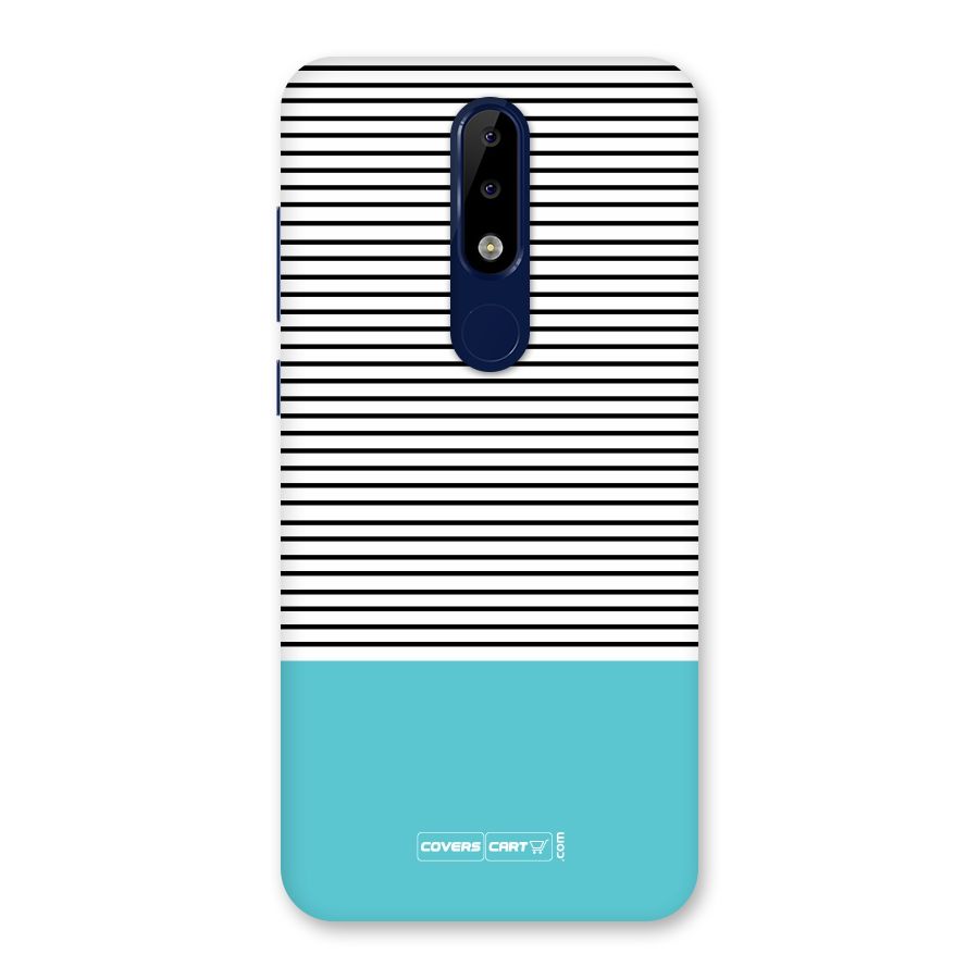 Deep Sky Blue Stripes Back Case for Nokia 5.1 Plus