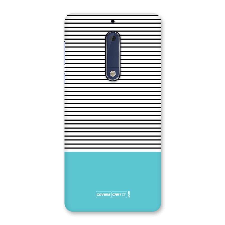 Deep Sky Blue Stripes Back Case for Nokia 5