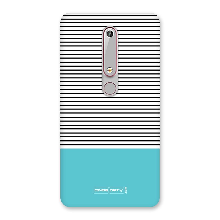 Deep Sky Blue Stripes Back Case for Nokia 6.1