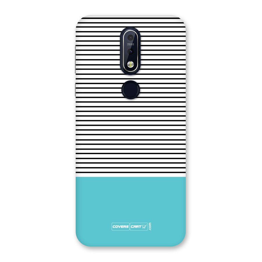 Deep Sky Blue Stripes Back Case for Nokia 7.1