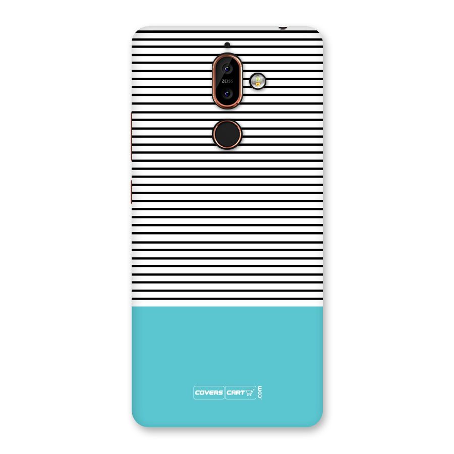 Deep Sky Blue Stripes Back Case for Nokia 7 Plus