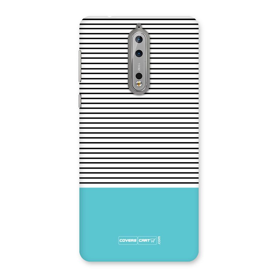 Deep Sky Blue Stripes Back Case for Nokia 8