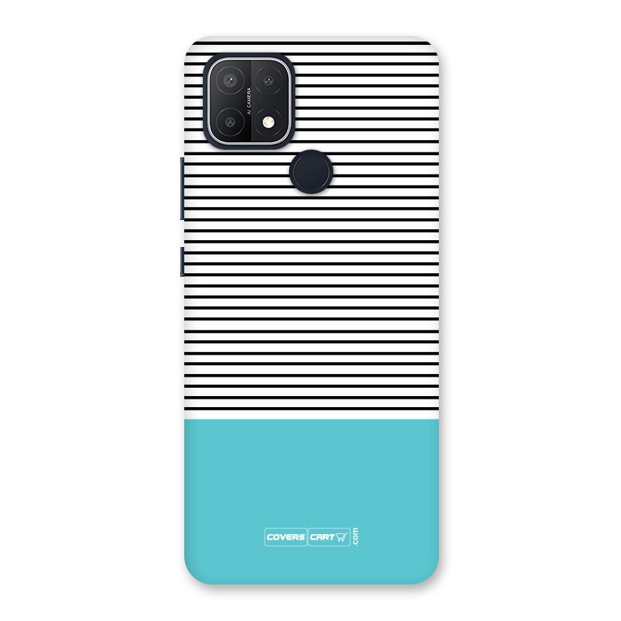 Deep Sky Blue Stripes Back Case for Oppo A15