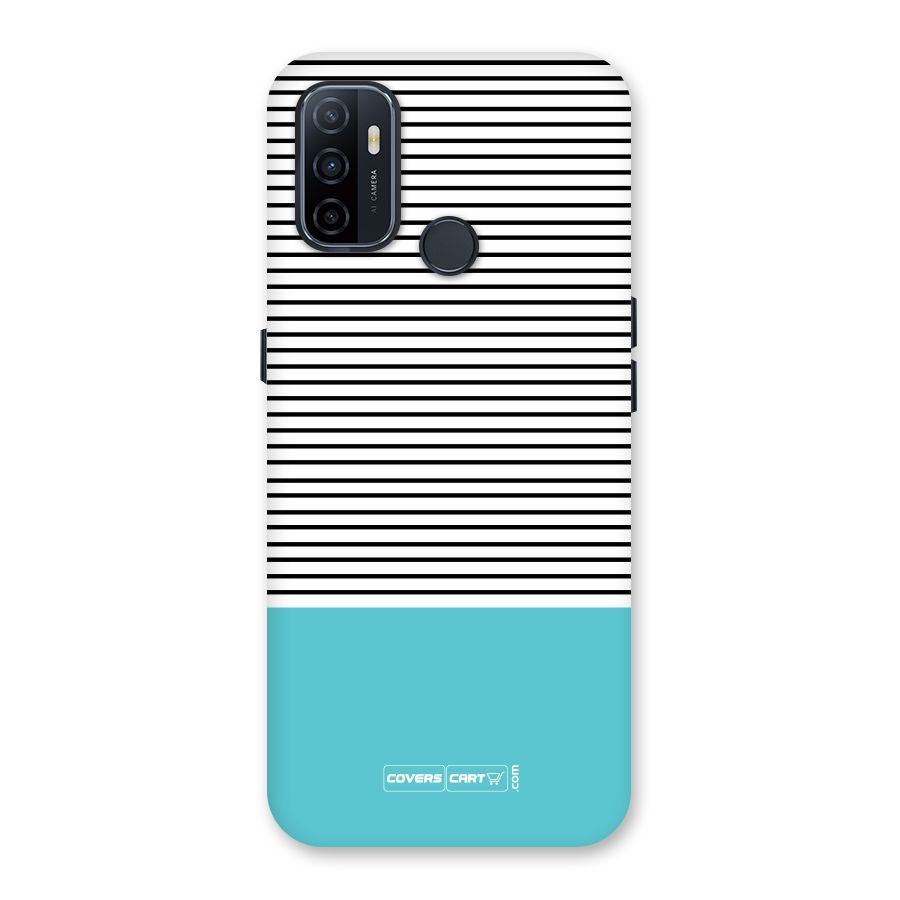 Deep Sky Blue Stripes Back Case for Oppo A32