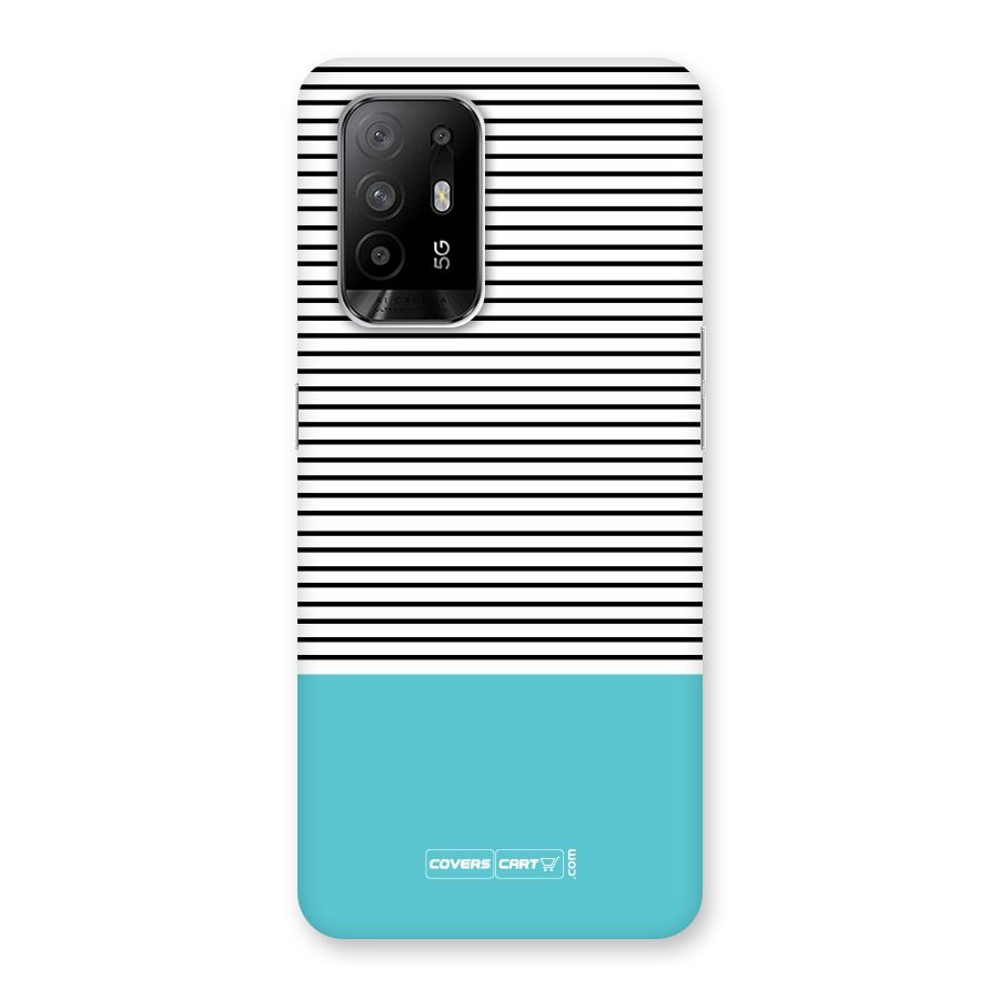 Deep Sky Blue Stripes Back Case for Oppo F19 Pro Plus 5G
