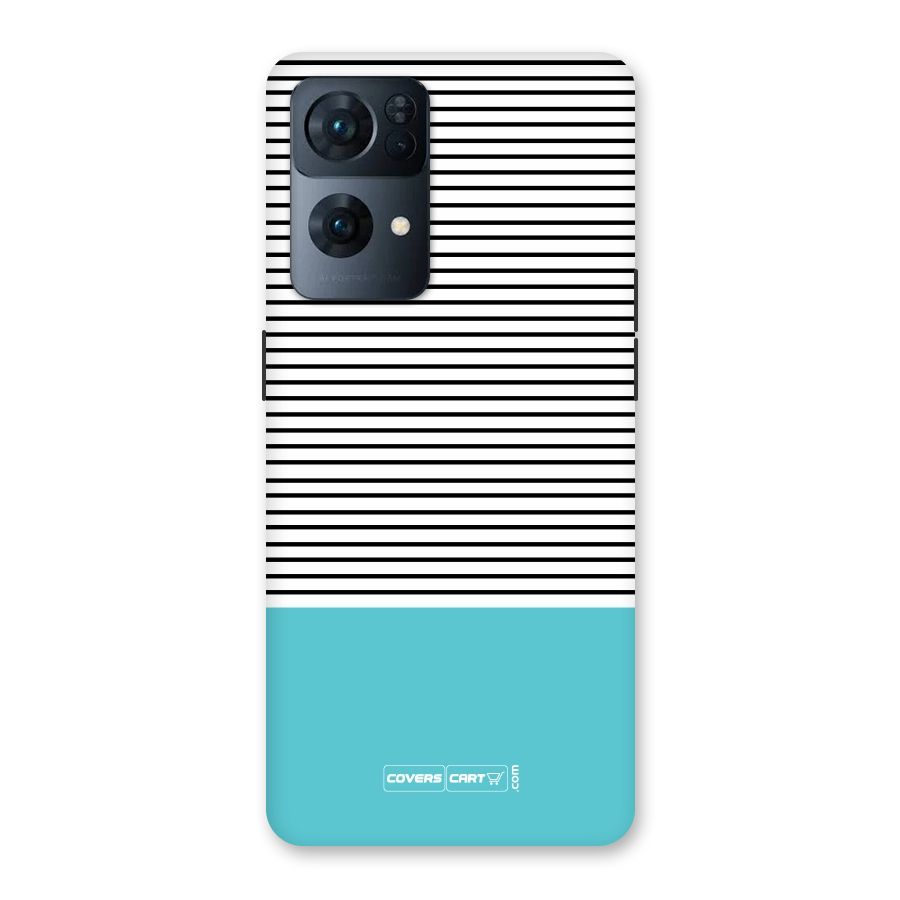 Deep Sky Blue Stripes Back Case for Oppo Reno7 Pro 5G