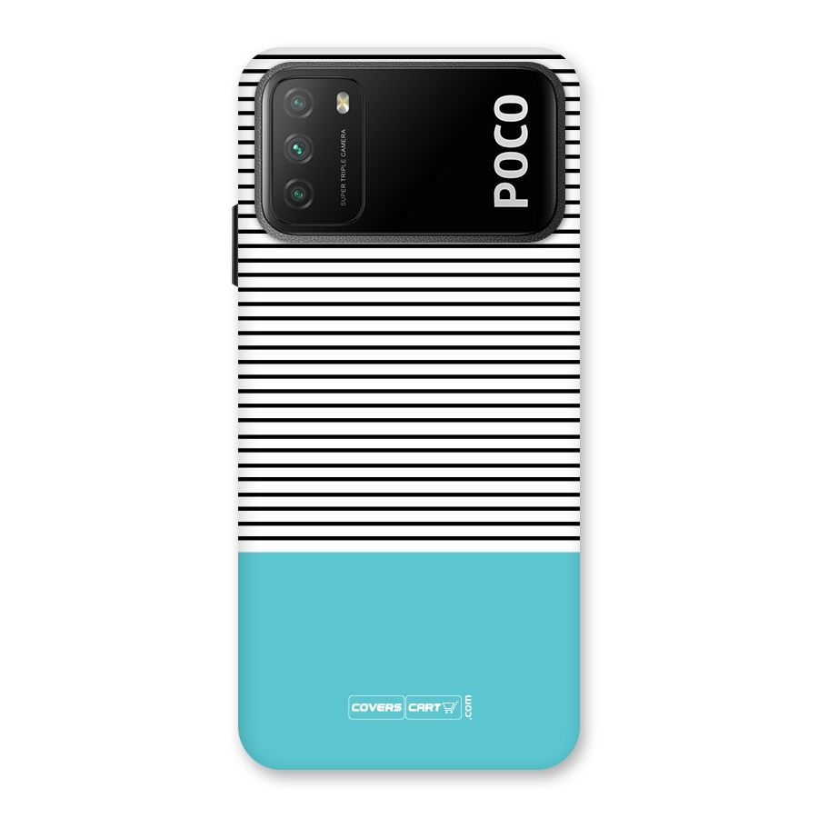 Deep Sky Blue Stripes Back Case for Poco M3