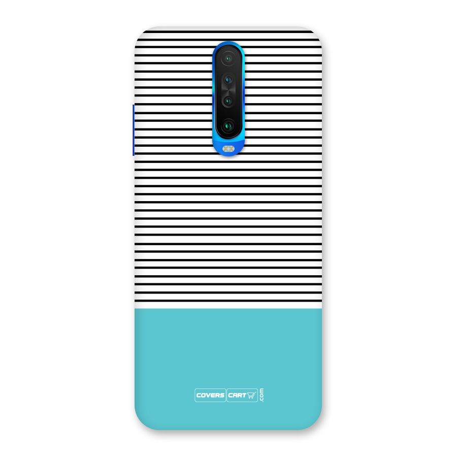 Deep Sky Blue Stripes Back Case for Poco X2