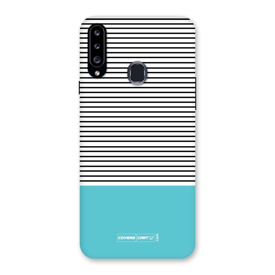 Deep Sky Blue Stripes Back Case for Samsung Galaxy A20s