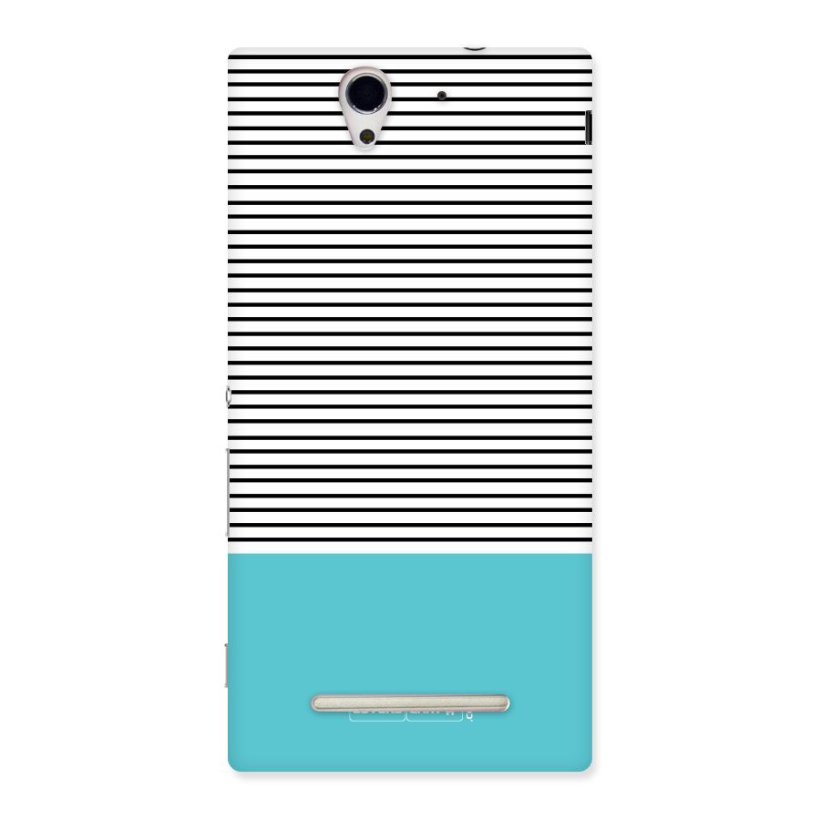 Deep Sky Blue Stripes Back Case for Sony Xperia C3