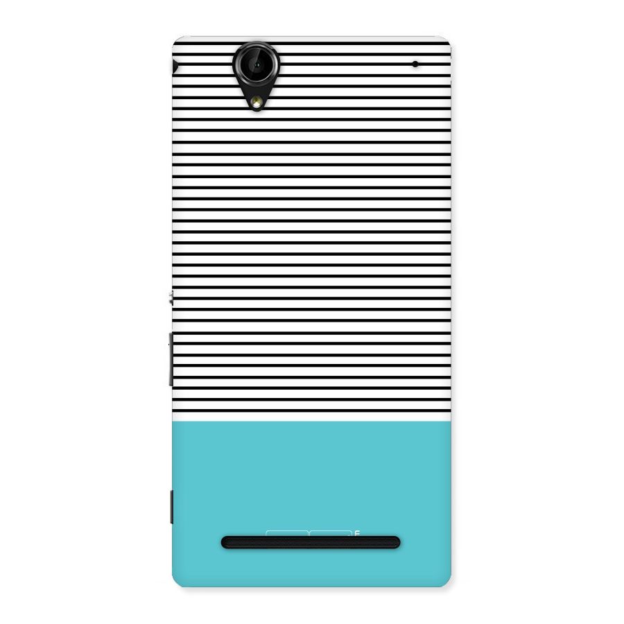 Deep Sky Blue Stripes Back Case for Sony Xperia T2