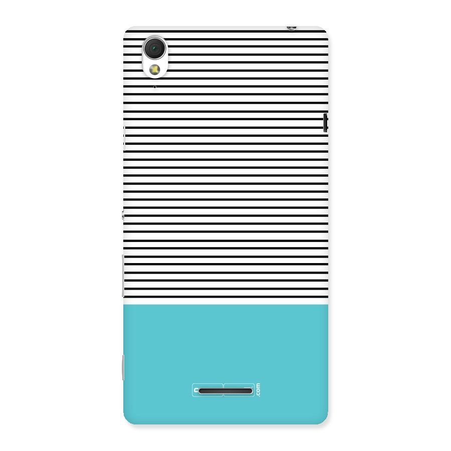 Deep Sky Blue Stripes Back Case for Sony Xperia T3