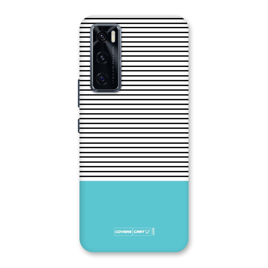 Deep Sky Blue Stripes Back Case for Vivo V20 SE