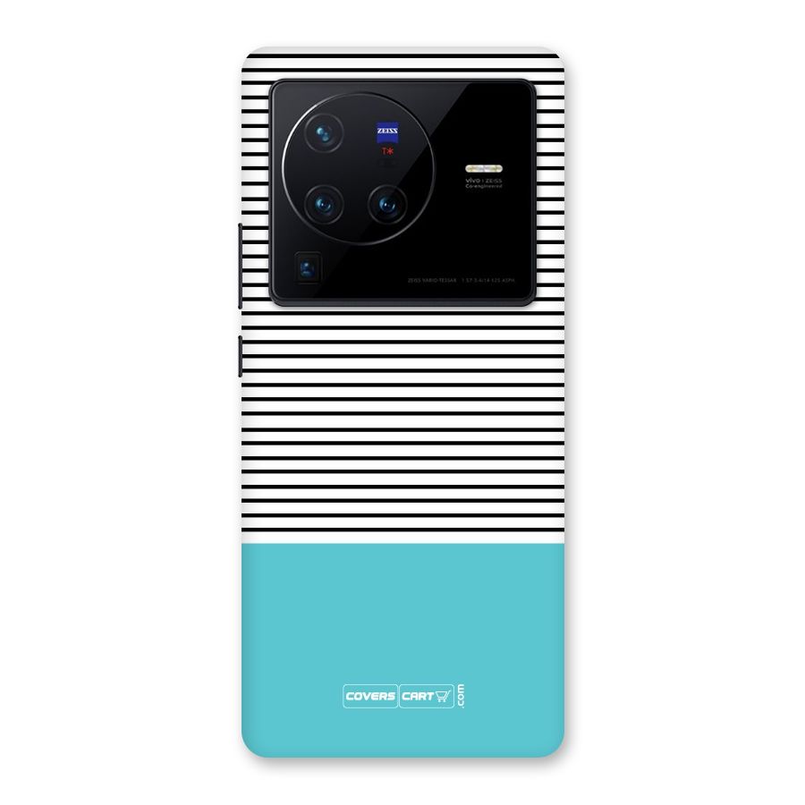 Deep Sky Blue Stripes Back Case for Vivo X80 Pro