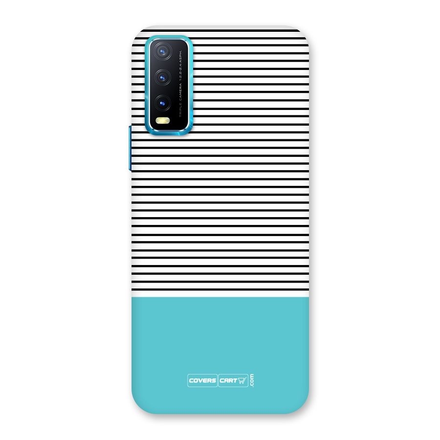 Deep Sky Blue Stripes Back Case for Vivo Y20A