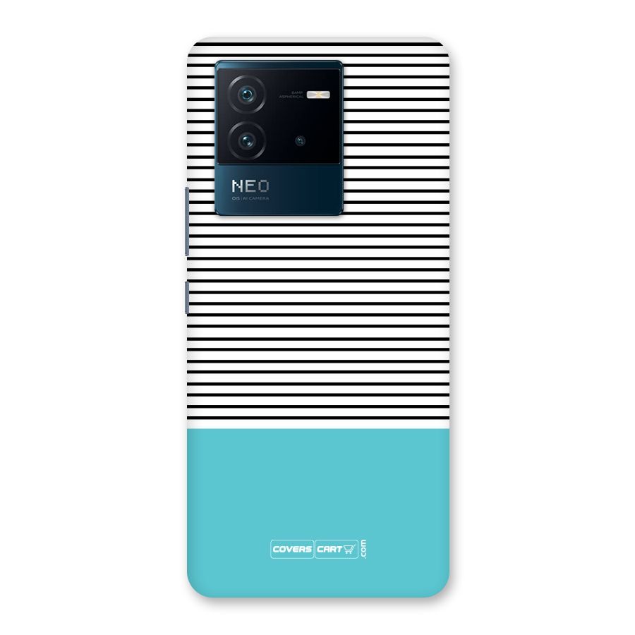 Deep Sky Blue Stripes Back Case for Vivo iQOO Neo 6 5G