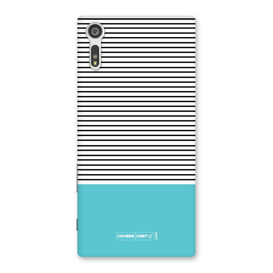 Deep Sky Blue Stripes Back Case for Xperia XZ