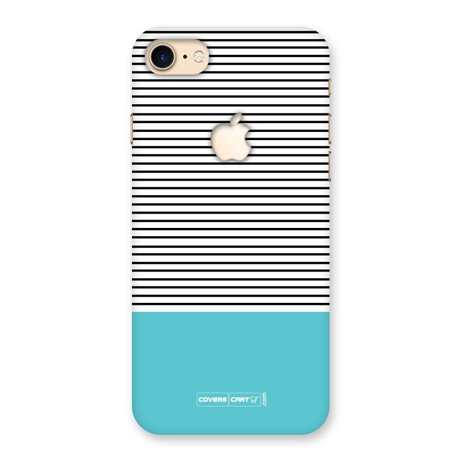 Deep Sky Blue Stripes Back Case for iPhone 7 Apple Cut