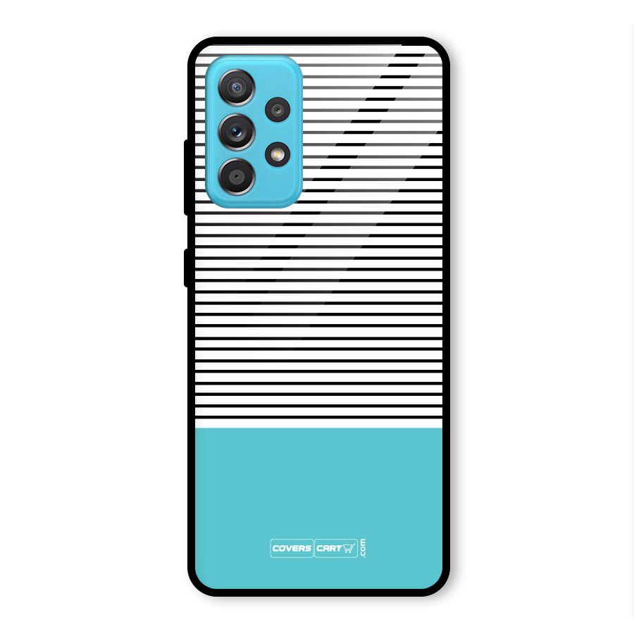 Deep Sky Blue Stripes Glass Back Case for Galaxy A52s 5G