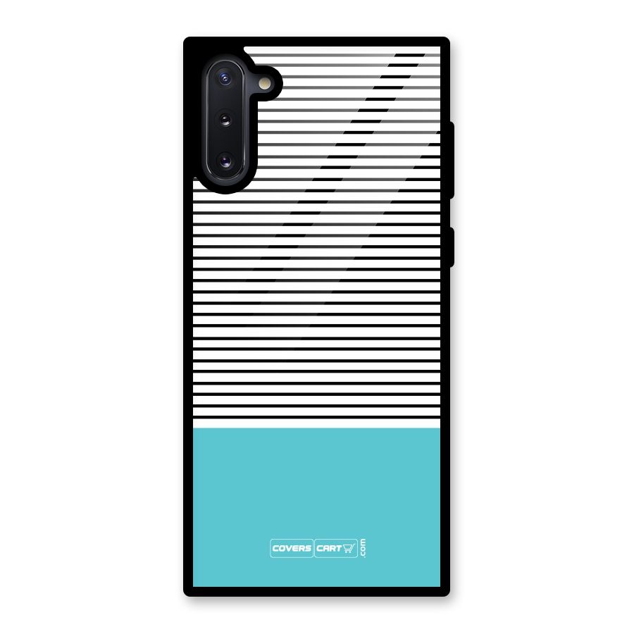 Deep Sky Blue Stripes Glass Back Case for Galaxy Note 10