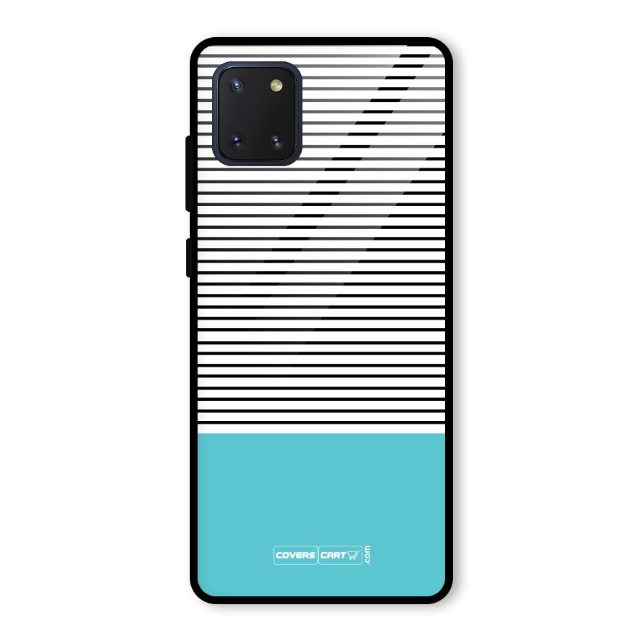 Deep Sky Blue Stripes Glass Back Case for Galaxy Note 10 Lite