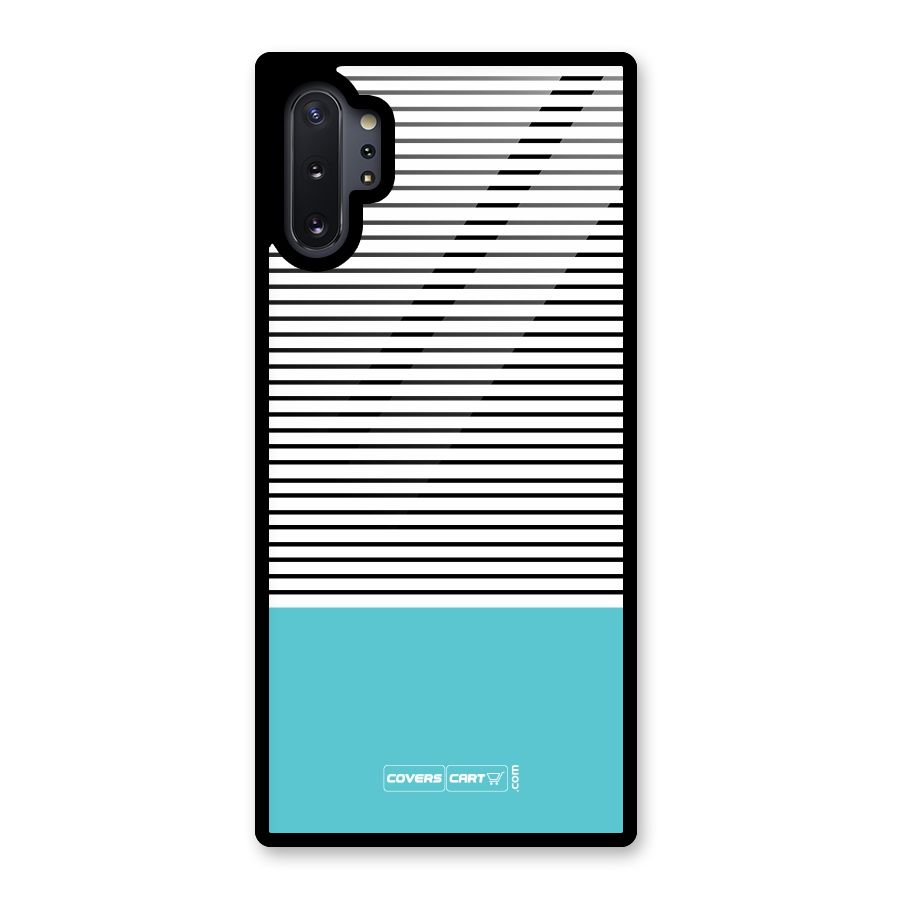 Deep Sky Blue Stripes Glass Back Case for Galaxy Note 10 Plus