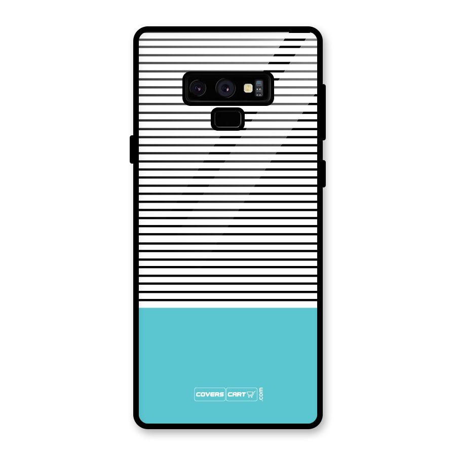 Deep Sky Blue Stripes Glass Back Case for Galaxy Note 9