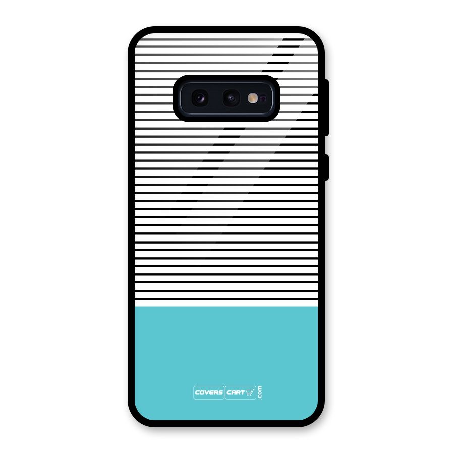 Deep Sky Blue Stripes Glass Back Case for Galaxy S10e