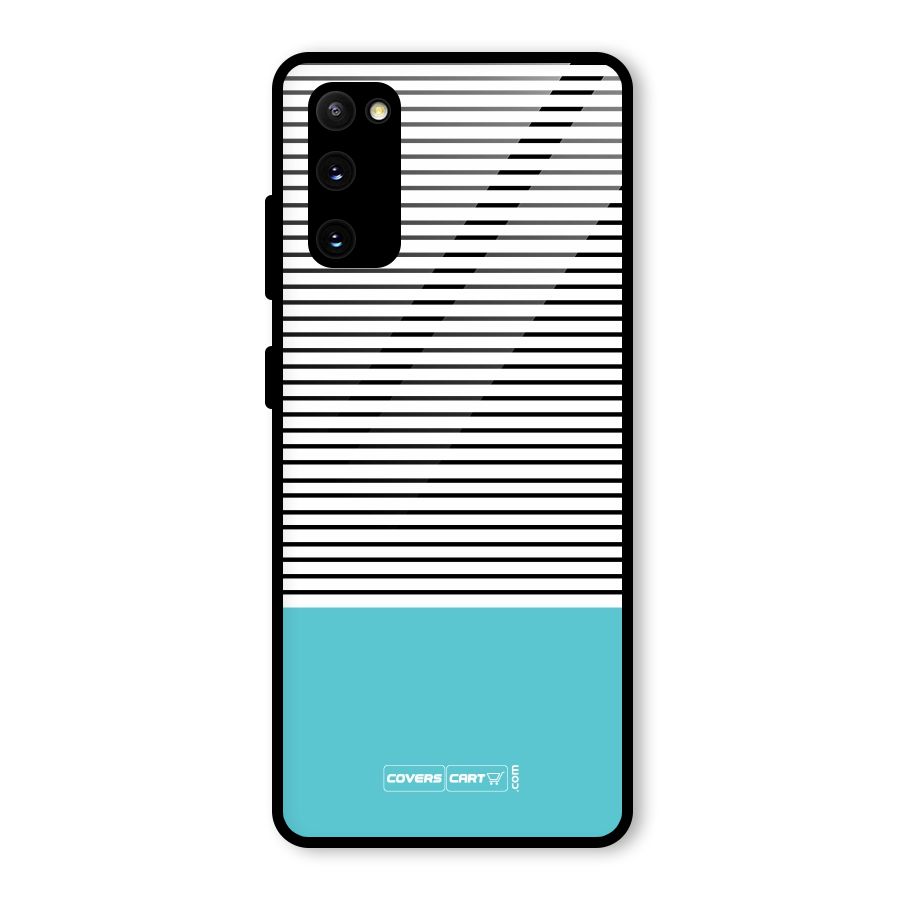 Deep Sky Blue Stripes Glass Back Case for Galaxy S20 FE