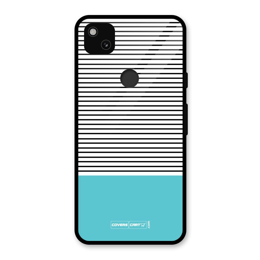 Deep Sky Blue Stripes Glass Back Case for Google Pixel 4a