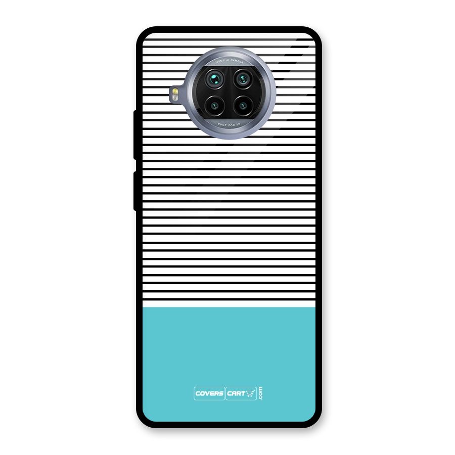 Deep Sky Blue Stripes Glass Back Case for Mi 10i