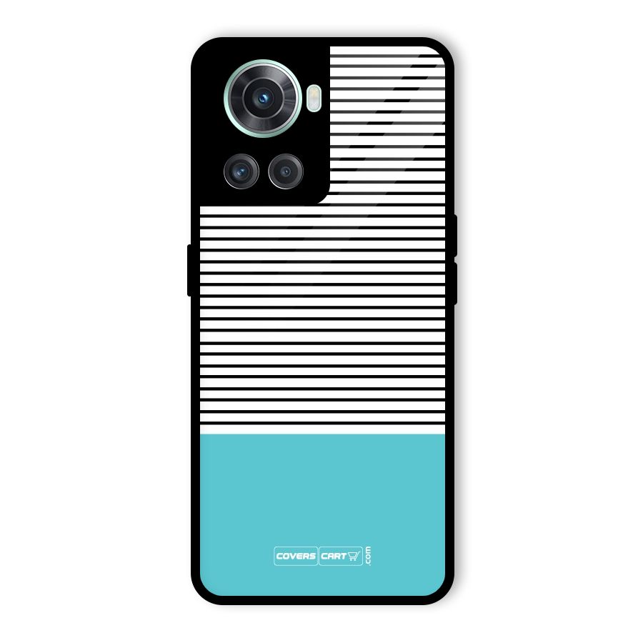 Deep Sky Blue Stripes Glass Back Case for OnePlus 10R