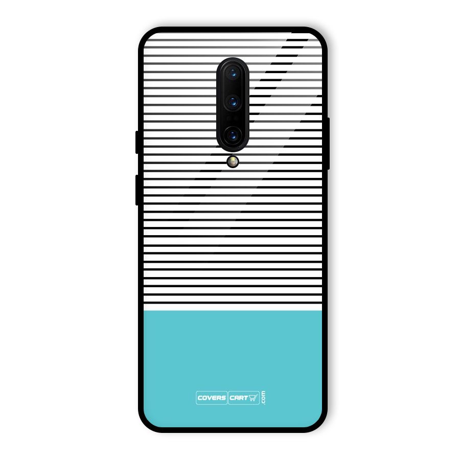 Deep Sky Blue Stripes Glass Back Case for OnePlus 7 Pro